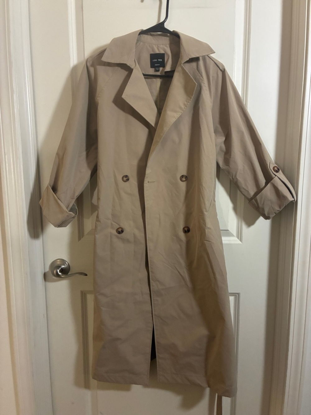 Love Tree Beige Trench Coat Double-Breasted